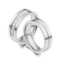thumbnail image 2 of 18K Gold Plated Couple Ring Men/Women Lovers CZ Titanium Steel Wedding Band 6-12, 2 of 9