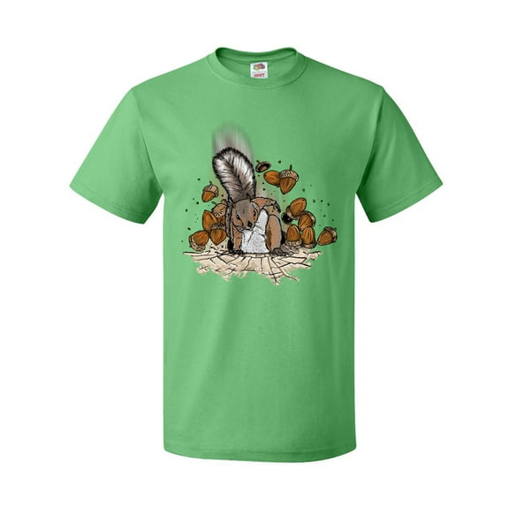 Inktastic Squirrel Superhero Landing with Acorns T-Shirt