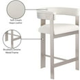 thumbnail image 2 of Meridian Furniture Romeo Cream Vegan Leather Counter Stool (Set of 2), 2 of 7