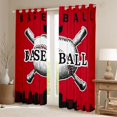 thumbnail image 2 of Homewish Cartoon Baseball Sports Curtains Pack of 2 (42x84 Each) for Kid, Red Black City Print Curtains Blackout, Modern Ball Gaming Bedroom Curtains, Living Room Curtains Decor, 2 of 6