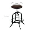thumbnail image 5 of Benjara Adjustable Round Padded Barstool with Curved Metal Legs, Black and Brown, 5 of 5