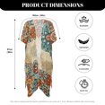 thumbnail image 6 of HELLHERO Rooster & Floral Mandala Bathing Suit Cover Up Loose Fit Polyester Quick Dry Long Kimono Swimsuit Cover Up, 6 of 6
