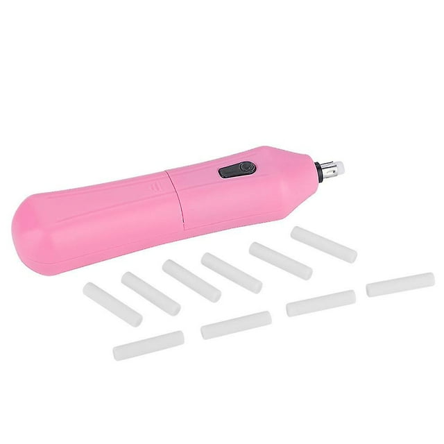 Gomme à Crayon Électrique Automatique à Piles avec 10 Recharges de Gomme (Rose)