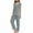 Gray, variant on Tnhcen Women's Striped Short Sleeve Sleepwear Two-Piece Set | Soft Casual Loungewear Pajamas with Side Slits | S-2XL