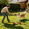 thumbnail image 5 of Dog Tug Of War Rope Toy With Squeaker Plush Chew Design for Aggressive Chewers Teeth Cleaning Interactive Play, 5 of 6
