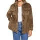 thumbnail image 1 of Abrigos de piel sintética INSPIRE CHIC para mujer, chaqueta de forro polar con solapa y botones, exterior XL marrón, 1 of 6