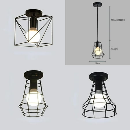 

WAGZOQN Vintage Pendant Lamp Iron Frame Ceiling Lighting Paint Restaurant Teahouse Chandelier Indoor Wrought Metal Modern Pendant Lights