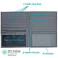 thumbnail image 2 of Grey RFID Blocking Genuine Leather Travel Passport Wallet Holder, 2 of 11