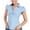 Blue, variant on Women's Ruched Front Shirt, Button Down Short Sleeve Slim Fit Collared Blouse, Gathered Detail Casual Summer Top