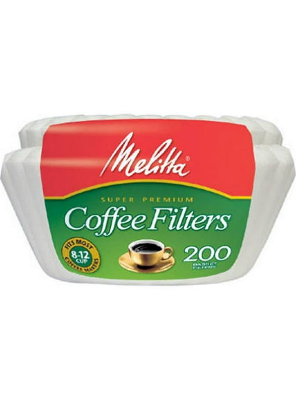Melitta 8-12 Cup White Basket Coffee Filters, 200 Ct