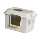 thumbnail image 3 of Caja de arena para gatos con tapa, bandeja de arena para gatos, inodoro grande para gatos con cubierta elevada, orinal para gatos pequeños y medianos, Blanco Yinane Bandeja de arena para gatos con capucha, 3 of 8