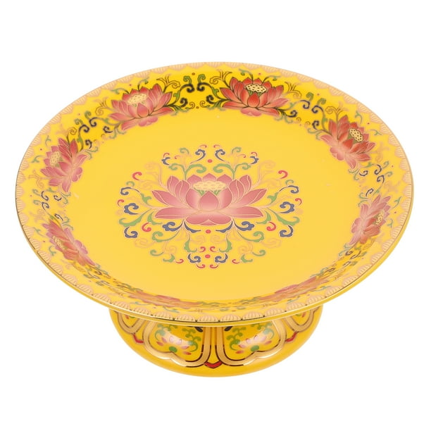 EeaseMX 1 plato de cerámica para sacrificios, plato de fruta budista zen, bandeja para servir en el templo.