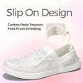 thumbnail image 5 of LUCKY STEP Rhinestone Loafers Shoes Comfort Slip On Mesh Knit Walking Shoes,White,Womens, 5 of 10