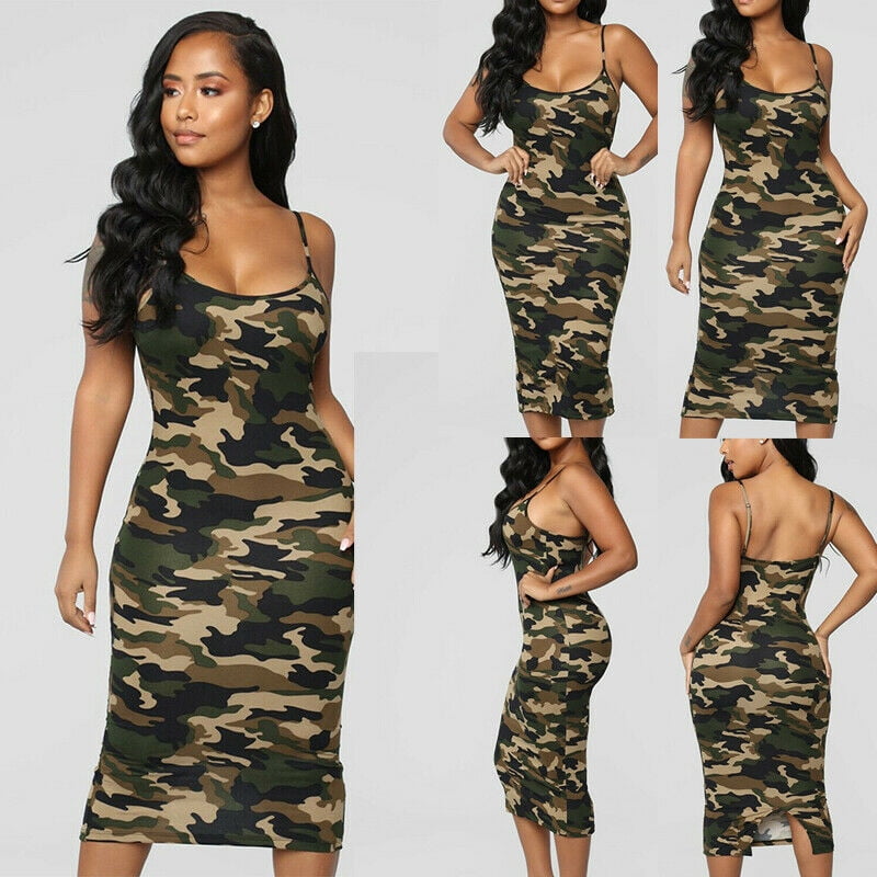 camo tank maxi dress