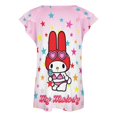 thumbnail image 5 of Kuromi And My Melody Womens Summer Tops Ruffle Short Sleeve Tunic Tops V Neck Loose Fit Flowy T-Shirts, 5 of 7