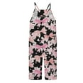 thumbnail image 4 of Girls Overall Bow Print Jumpsuits Rompers for Girls Sleeveless Rompers with Pockets Girl Clothes 5-6 Y, 4 of 6