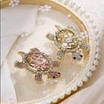 thumbnail image 6 of Cute Turtle Brooch Pin Crystal Rhinestones Green Marine Animals Lovely Lapel Pin Dress Accessories Boutonniere Corsage for Hat Bag Gold Tone Great Gift for Wife Sisters Friends Daily Wear Dating, 6 of 11