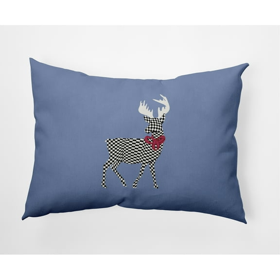 Simply Daisy 14" x 20" Merry Deer Outdoor Throw Pillow