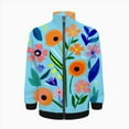 thumbnail image 2 of Vibrant Floral Summer Art Print Jacket Men's Street Cool Long Sleeves Coat Personality Tops Oversized Zipper Jackets Male Clothes, 2 of 7