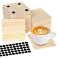 50 Pack Unfinished Wood Coasters, 4 Inch Blank Wooden Coasters Crafts