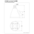 thumbnail image 2 of Kingston Brass K139A7 - Alcachofa De Ducha Estilo Victoriano (Latón Cepillado), 2 of 3