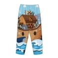 thumbnail image 5 of Goofa Animals on Noah's Ark Printed Soft Pajama Pants for Women, Wide Leg Comfy Casual Lounge Yoga Pants-XX-Large, 5 of 9