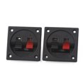 thumbnail image 1 of Unique Bargains 2 Pcs 56mm x 56mm 2 Positions Type Poussoir Bornes de Haut-Parleur Audio Charge, 1 of 2