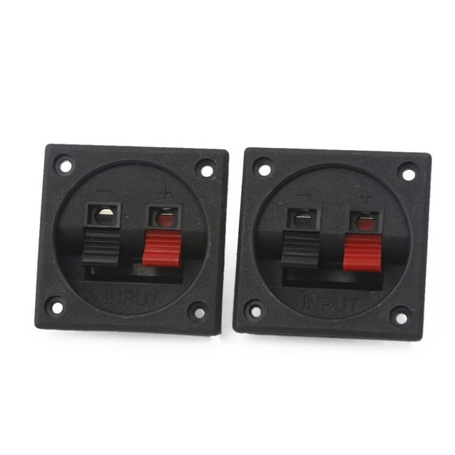 Unique Bargains 2 Pcs 56mm x 56mm 2 Positions Type Poussoir Bornes de Haut-Parleur Audio Charge