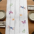 thumbnail image 5 of Wildflowers 108 Inch Table Runner, Spring Farmhouse Tulip Floral Leaf Wooden Grain Farmhouse Dresser Scarf Cotton & Linen Tablerunner for Dining/Kitchen Island/Holiday Party Décor 13" x 108", 5 of 9