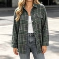 thumbnail image 2 of Enjoytime Plaid Shirts for Women Flannel Button Down Long Sleeve Shackets Fall Fashion Work Business Casual Jacket with Pocket, 2 of 6