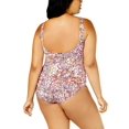thumbnail image 2 of Ralph Lauren Plus Ruffled Underwire Tummy-Control One-Piece Swimsuit Plum Multi 16W, 2 of 5