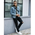 thumbnail image 5 of COOFANDY Men's Stylish Hoodies Sweatshirt Long Sleeve Hip Hop Pullover Drawstring Solid Plaid Jacquard Tops, 5 of 11
