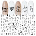 thumbnail image 2 of Negro Blanco Uñas Arte Pegatinas Deslizadores Flores Hojas Geometría Adhesivo Decoraciones DIY Diseño Accesorios Gao Jiahui unisex, 2 of 2