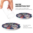 thumbnail image 5 of Round Ceramic Car Coasters 2 Pack Absorptive Clean Cork Bottom For Anti-Slip Use On Most Cars Festive Cute Sugar Skulls (2), 5 of 8