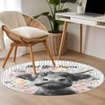thumbnail image 4 of Small Round Rug 3Ft Washable Non-Slip, Black Cow Floral Circle Area Rugs for Living Room Bedroom, Grey Wooden Farmhouse Animals Indoor Floor Mats Carpet Runner for Home Decor, 4 of 8