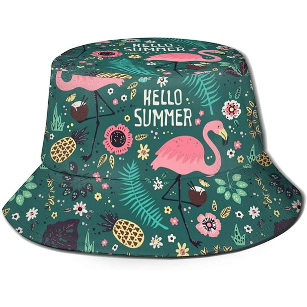 Cute Bucket Hat Beach Fisherman Hats For Women, Reversible  Double-side-wear, Kiwi