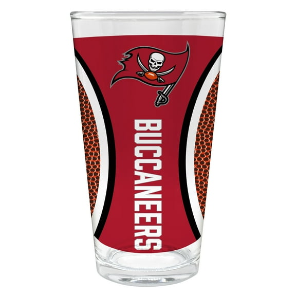 Tampa Bay Bucs 16 Ounce Team Pint Glass with Gameball Graphics