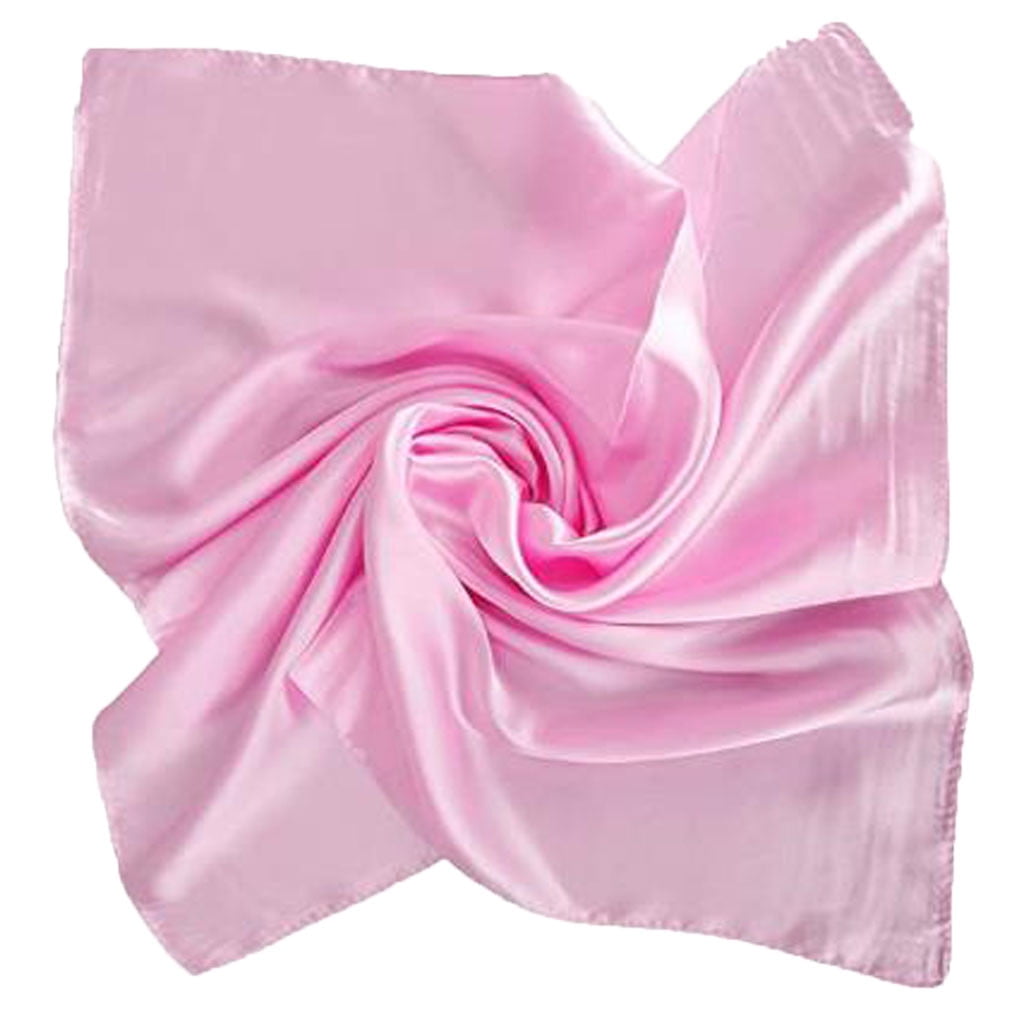 Satin Solid Silk Scarf Hijab Plain Shiny Soft Large Square Head Neck Wrap 90x90 