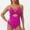 Hot Pink, variant on Bzhegqhd Swimsuits for Women Tummy Control,Fashion Women Summer Solid Color with Chest Cushion and No Steel Support Sexy Backless Strap Bikini Swimsuit