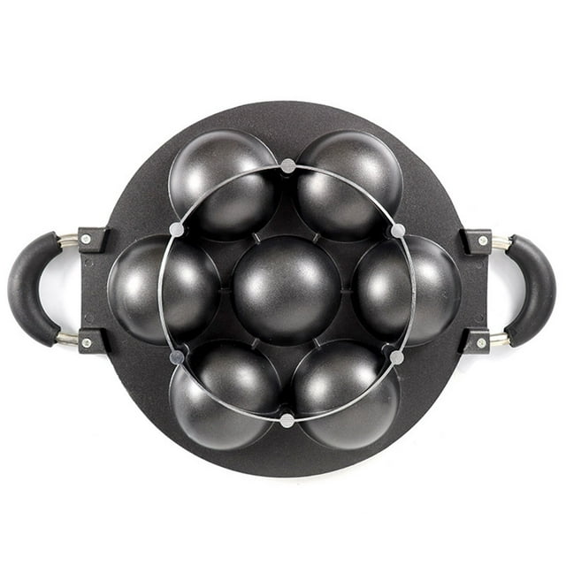 VONKY 7 Hole Cooking Cake Pan with Handles Round Omelette Tray Plate Mold Kitchen Breakfast Egg Pie Home Baking Cookware