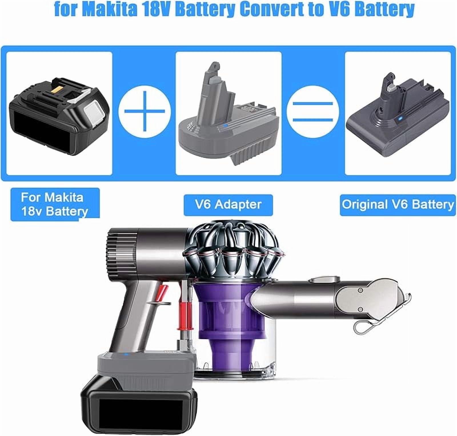 V6 Adapter for Ma*kita 18V Battery Convert to for Dy*son V6 Series Animal Fluffy Motorhead Handheld Vacuum Battery Converter