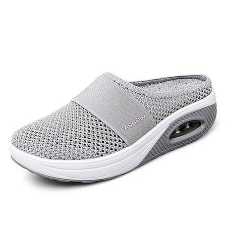 

Women Mesh Lightweight Shoes Woman Slippers Wedge Shoes Female Air cushion Sandals Thick Bottem Omen Sneakers Plus Size 43