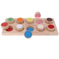 thumbnail image 1 of Wooden Montessori Feeling Match Game Toy w/ Colorful Cylinders for, 1 of 8