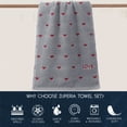 thumbnail image 6 of CuiLiyq 1 Pack Cotton Towel for Bathroom, Soft and Absorbent Household Gift Towel with Small Red Heart Print, Bath Lightweight Quick Dry Washcloths for Bathroom Home Decorative, 29.5" x 13.4", Gray, 6 of 6