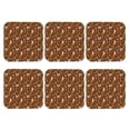 thumbnail image 2 of Fuzoiu Autumn Thanksgiving Print Leather Coasters Set,Drink Coasters Set of 6,for Tabletop Protection, Durable PVC Coasters,Home Décor and Housewarming Gift,Square, 2 of 7