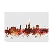 Trademark Fine Art 'Norwich England Skyline Red' Canvas Art by Michael Tompsett