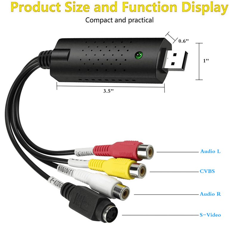 FEIEPUHUO VHS to Digital Converter, Mini DV Hi8 DVD VCR Video