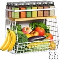 thumbnail image 1 of Estante magnético para nevera con tapa de madera, contenedores de almacenamiento de frutas, patatas y cebollas, organizadores de despensa y almacenamiento, 1 of 6