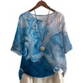 thumbnail image 1 of CHOK Blouse Col Rond Imprimé Graphique Animal Tees Décontracté Mode Urbaine Tops Grande Taille pour Femmes, 1 of 6