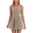 thumbnail image 1 of ZAXARRA Femmes Robe Sans Manches Été Dentelle Florale Partie Dos Nu Mini Robe pour Cocktail Beach Club Streetwear, 1 of 5